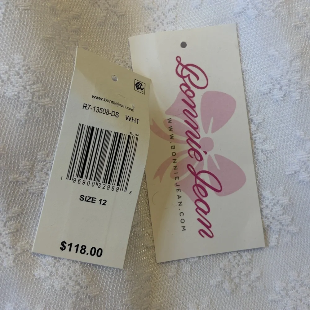 Bonnie Jean White Dress 1st Communion Wedding Size 12 NWT